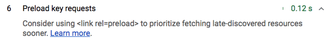 Lighthouse:预加载关键请求审计