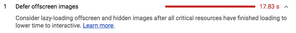 Lighthouse:延迟加载屏幕外图像审计