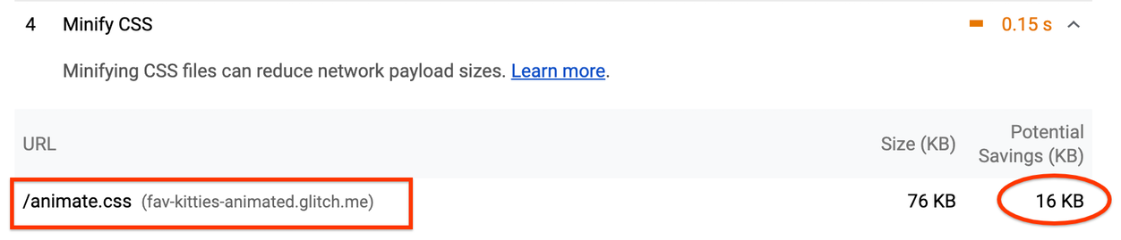 Lighthouse:减少 CSS 机会。