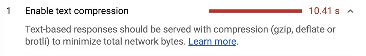 Lighthouse: 启用文本压缩